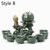 Automatic Lazy Tea Sets | Jade Porcelain Lotus Automatic Tea Set Chinese Tea Sets Automatic Lazy Tea Sets