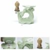 Automatic Lazy Tea Sets | Jade Porcelain Lotus Automatic Tea Set Chinese Tea Sets Automatic Lazy Tea Sets