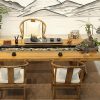 Chinese Tea Table | Chinese Pine Wood Running Water Tea Table Set With Fish Pond Chinese Tea Table Chinese Tea Table