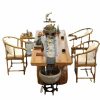 Chinese Tea Table | Chinese Pine Wood Running Water Tea Table Set With Fish Pond Chinese Tea Table Chinese Tea Table