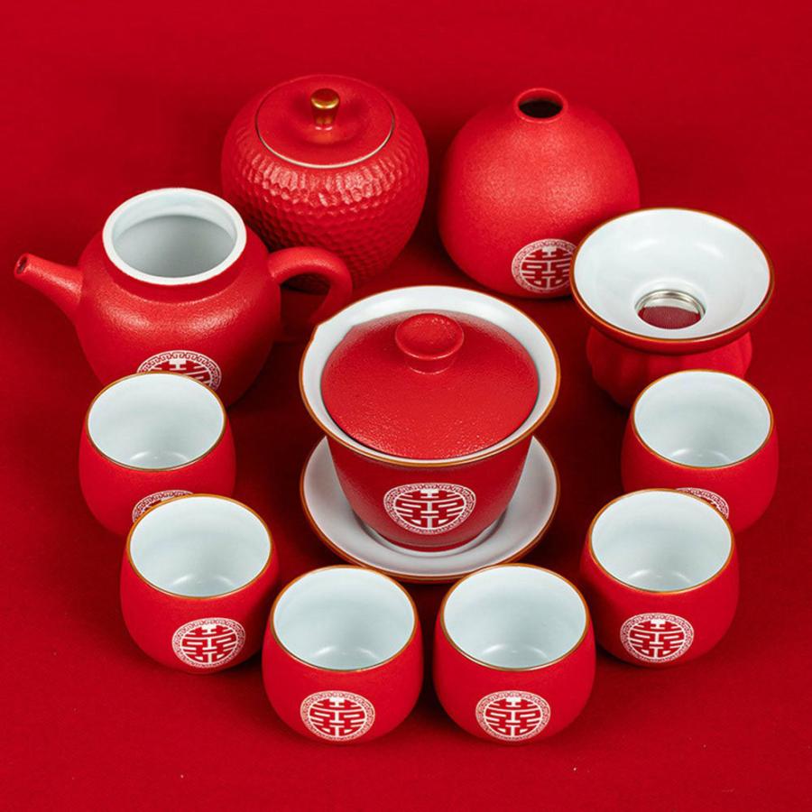 Chinese Wedding Tea Sets | Chinese Double Happiness Red Wedding Tea Set Chinese Wedding Tea Sets Chinese Wedding Tea Sets