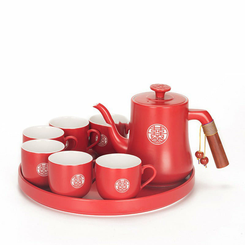 Chinese Wedding Tea Sets | Double Happiness Wedding Tea Set With Tray Chinese Wedding Tea Sets Chinese Wedding Tea Sets