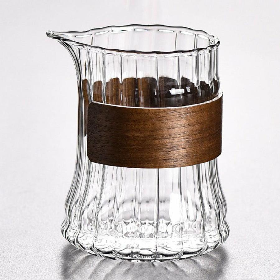 Fair Cups | Stripes Glass Fair Cup With Bamboo Handle Fair Cups Fair Cups