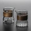 Fair Cups | Stripes Glass Fair Cup With Bamboo Handle Fair Cups Fair Cups