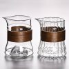 Fair Cups | Stripes Glass Fair Cup With Bamboo Handle Fair Cups Fair Cups