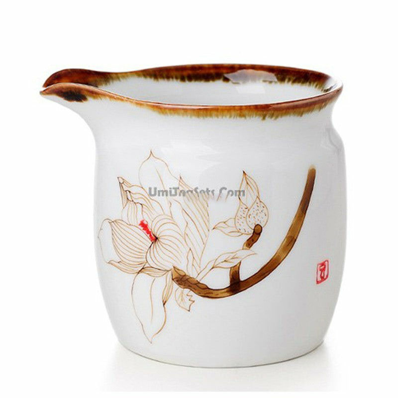 Fair Cups | White Porcelain Lotus Fair Cup Fair Cups Fair Cups