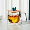 Glass Tea Cups | Double Wall Glass Tea Mug With Rabbit Ears Glass Tea Cups Glass Tea Cups