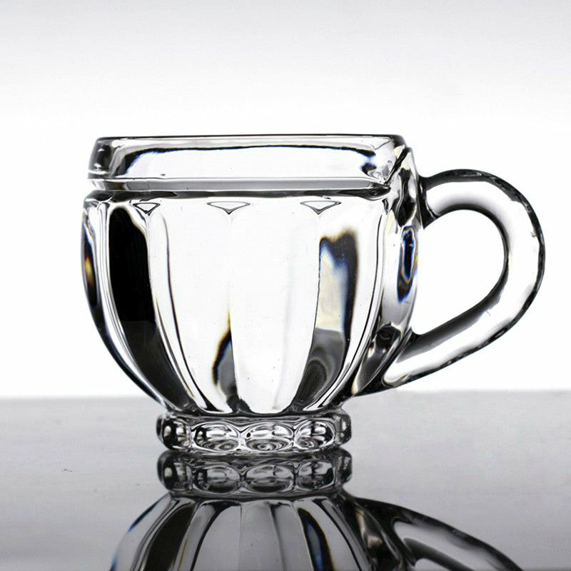 Glass Tea Cups | Petal Stripes Glass Tea Mug (Set of 2) Glass Tea Cups Glass Tea Cups