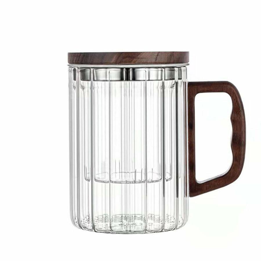 Glass Tea Cups | Stripes Glass Tea Cup With Infuser Glass Tea Cups Glass Tea Cups