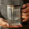 Glass Tea Cups | Stripes Glass Tea Cup With Infuser Glass Tea Cups Glass Tea Cups