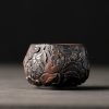 Gongfu Tea Cups | Black Pottery Relief Lotus Kung Fu Tea Cup Gongfu Tea Cups Gongfu Tea Cups