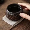 Gongfu Tea Cups | Black Pottery Relief Lotus Kung Fu Tea Cup Gongfu Tea Cups Gongfu Tea Cups