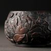 Gongfu Tea Cups | Black Pottery Relief Lotus Kung Fu Tea Cup Gongfu Tea Cups Gongfu Tea Cups