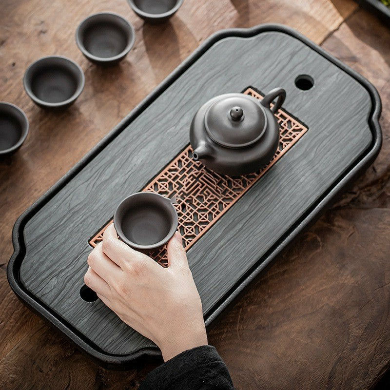 Gongfu Tea Tray | Black Ceramic Samll Gongfu Tea Tray Gongfu Tea Tray Gongfu Tea Tray