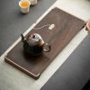 Gongfu Tea Tray | Ebony Small Tea Tray With Silver Lotus Gongfu Tea Tray Gongfu Tea Tray