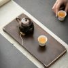 Gongfu Tea Tray | Ebony Small Tea Tray With Silver Lotus Gongfu Tea Tray Gongfu Tea Tray