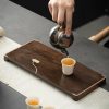 Gongfu Tea Tray | Ebony Small Tea Tray With Silver Lotus Gongfu Tea Tray Gongfu Tea Tray