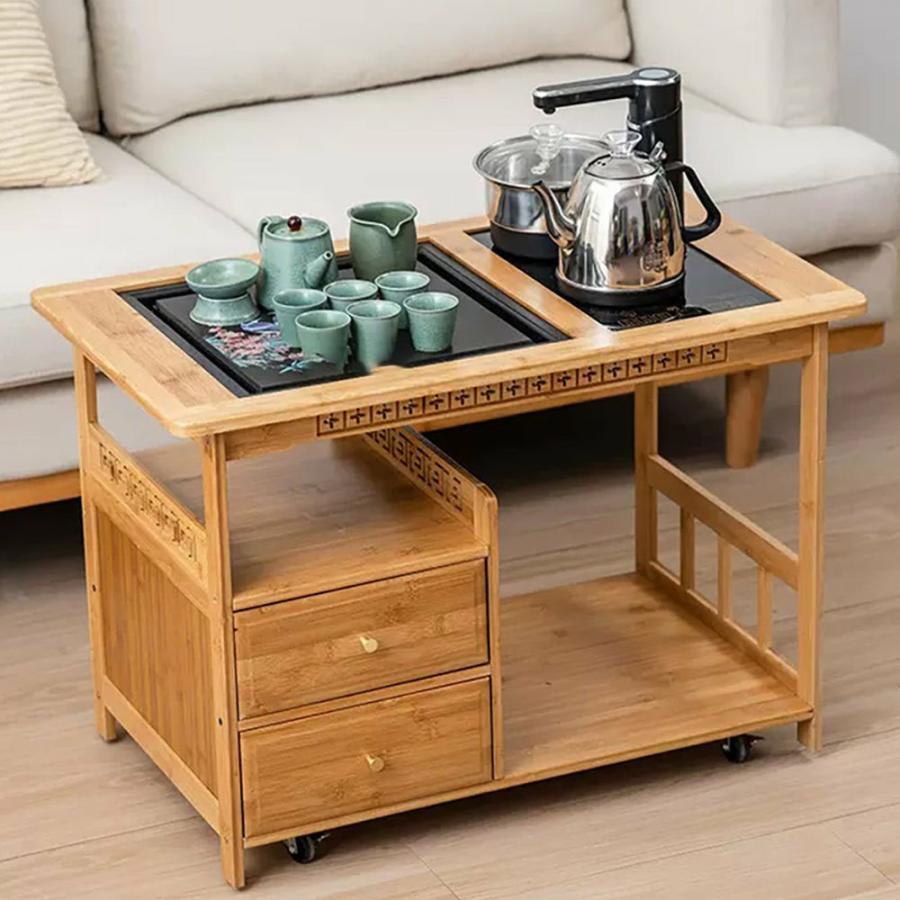 Small Tea Table | Movable Chinese Gongfu Bamboo Tea Table Chinese Tea Table Chinese Tea Table