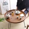 Small Tea Table | Walnut Wood Tea Table Set With Surrounding Stove Tea Tray & Table Small Tea Table