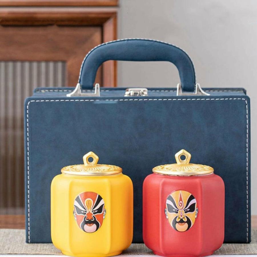 Tea Caddy | Beijing Opera Tea Caddies Set With Gift Box Tea Accessories Tea Caddy