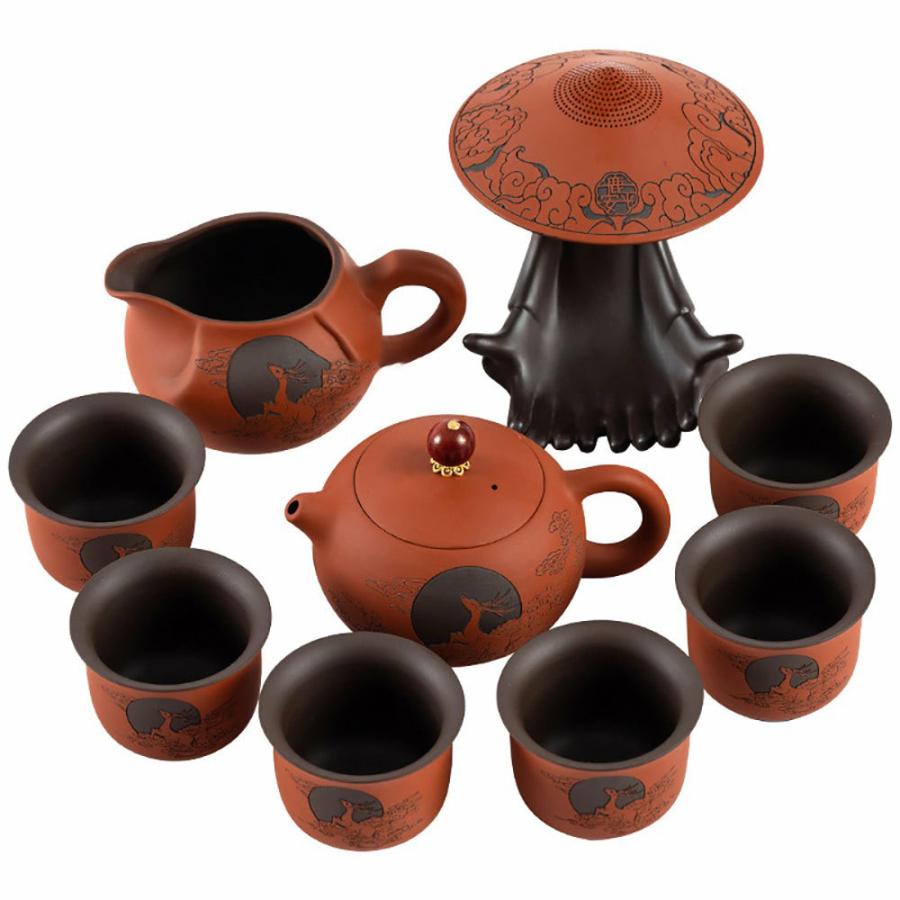 Yixing Tea Sets | Yixing Clay Cloud Deer Tea Set Tea Sets Yixing Tea Sets