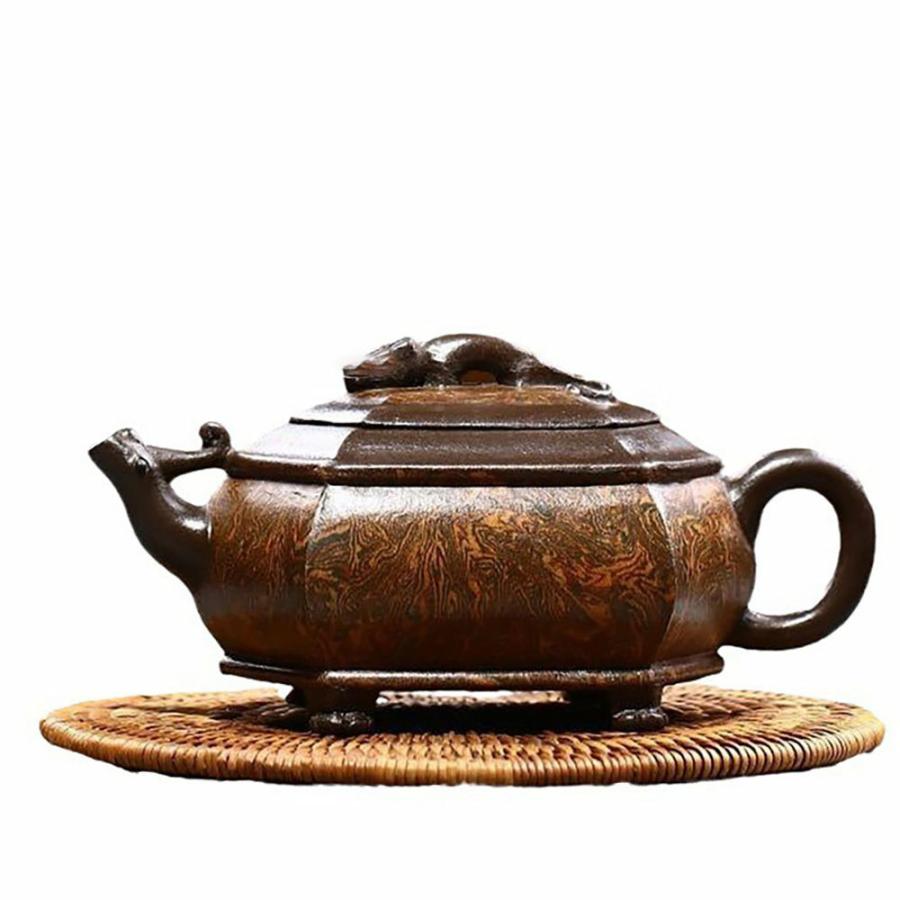 Yixing Teapots | Yixing Chi Long Dragon Hexagonal Teapot Teapots Yixing Teapots