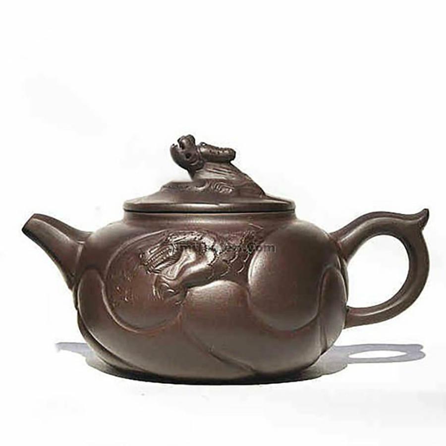 Yixing Teapots | Yixing Purple Clay Dragon Fish Teapot Teapots Yixing Teapots